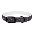 Tulip Pattern Dog Collar — Floral Purple & Green Adjustable Pet Collar